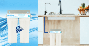 MR-20 Duet מטהר מים תת כיורי למטבח הכולל 2 סנני פחם וברזון מזיגה נירוסטה