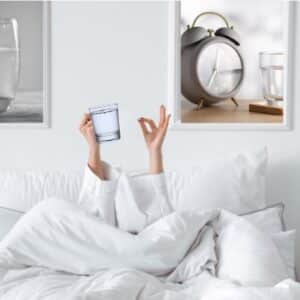 Drinking a glass of water in the morning